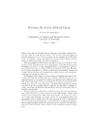 Revealing the Secrets of David Parnas