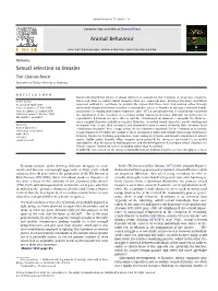 Sexual Selection in Females