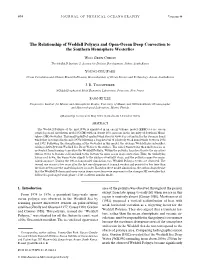 The Relationship of Weddell Polynya and Open-Ocean Deep Convection to the Southern Hemisphere Westerlies