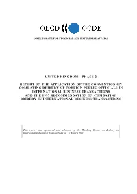 United Kingdom: Phase 2 Report on the Application of the Convention On