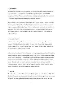 1.0 Introduction This Is the Final Report on Research Carried out for The