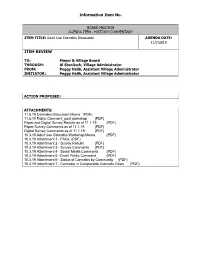 10.3.19 Attachment 7 - Cannabis in Comparable Colorado Cities (PDF) Information Item No