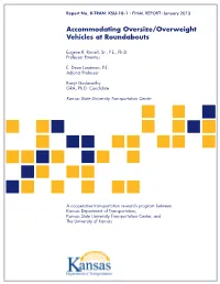 Accommodating Oversize/Overweight Vehicles at Roundabouts