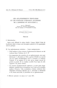 Aplanissements Tertiaires Et Les Surfaces D'érosion Anciennes