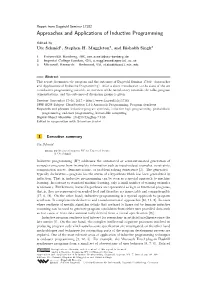Approaches and Applications of Inductive Programming