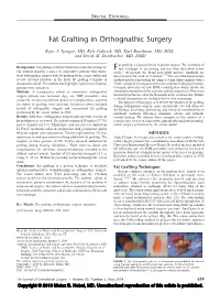 Fat Grafting in Orthognathic Surgery