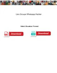 Lien Groupe Whatsapp Hacker