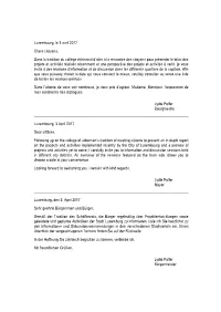 Luxembourg, Le 3 Avril 2017 Chers Citoyens, Dans La Tradition Du