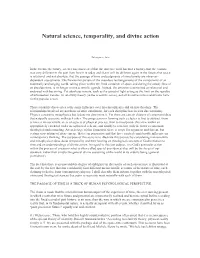 Natural Science, Temporality, and Divine Action