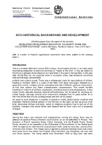 SCI's HISTORICAL BACKGROUND and DEVELOPMENT