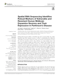 Spatial RNA Sequencing Identifies Robust Markers Of