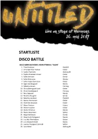 Startliste Disco Battle