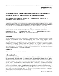 CASE REPORTS Supraventricular Tachycardia As the Initial