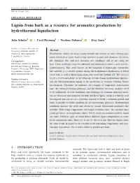 Lignin from Bark As a Resource for Aromatics Production by Hydrothermal Liquefaction