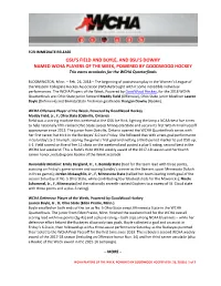 Osu's Field and Boyle, and Bsu's Dowhy Named Wcha