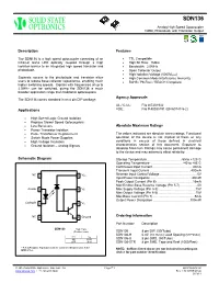 SDN136 Analog High Speed Optocoupler 1Mbd, Photodiode with Transistor Output