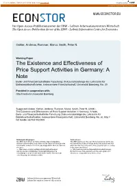 The Existence and Effectiveness of Price Support Activities In