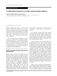 A Mathematical Approach to Object Oriented Design Patterns