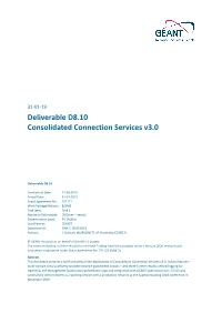 Deliverable D8.10 Consolidated Connection Services V3.0