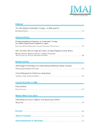 Editorial Original Articles Review Articles Current Activities of JMA