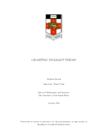 Geometric Invariant Theory