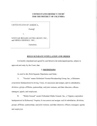 Hold Separate Stipulation and Order : U.S. V. Nexstar Broadcasting Group