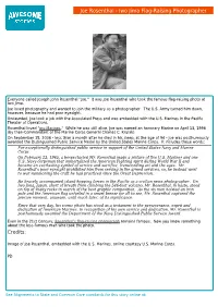 Joe Rosenthal - Iwo Jima Flag-Raising Photographer