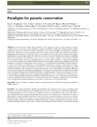 Paradigms for Parasite Conservation