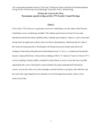 Putting the Canal on the Map: Panamanian Agenda-Setting and the 1973 Security Council Meetings