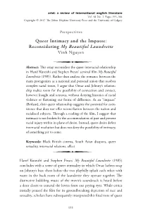 Queer Intimacy and the Impasse: Reconsidering My Beautiful Laundrette Vinh Nguyen