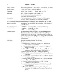 R Stephen J. Wykstra Office Address: Philosophy Department, Calvin