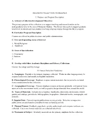 Religion Collection Guidelines