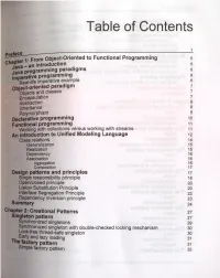 Table of Contents