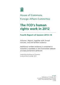 The FCO's Human Rights Work in 2012