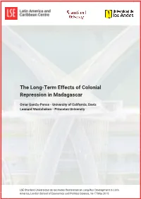 The Long-Term Effects of Colonial Repression in Madagascar