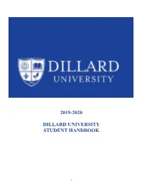 2019-2020 Dillard University Student Handbook