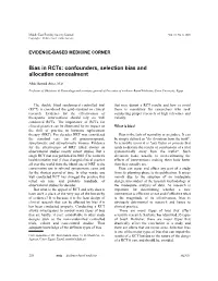 Bias in Rcts: Confounders, Selection Bias and Allocation Concealment