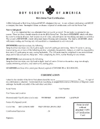 BSA Swim Test Certificate