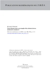 Chern-Simons Terms As an Example of the Relations Between Mathematics and Physics