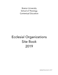Ecclesial Organizations Site Book 2019