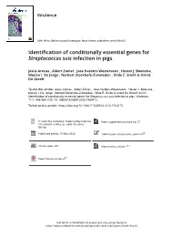Identification of Conditionally Essential Genes for Streptococcus Suis Infection in Pigs