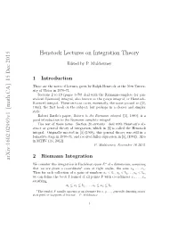[Math.CA] 15 Dec 2015 Henstock Lectures on Integration Theory