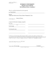PURDUE UNIVERSITY GRADUATE SCHOOL Thesis/Dissertation Acceptance