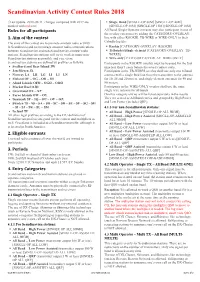 Scandinavian Activity Contest Rules 2018