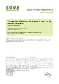 The External Relations of the Novgorod Region of the Russian Federation Sergounin, Alexander