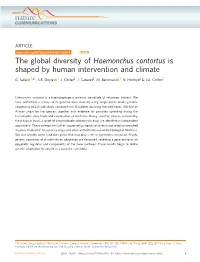 The Global Diversity of Haemonchus Contortus Is Shaped by Human Intervention and Climate