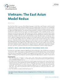 Vietnam: the East Asian Model Redux
