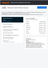 222 Bus Time Schedule & Line Route