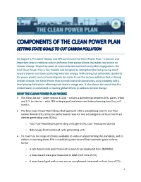 Components of the Clean Power Plan: Setting State Goals to Cut