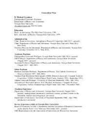 Curriculum Vitae D. Michael Crenshaw Distinguished University